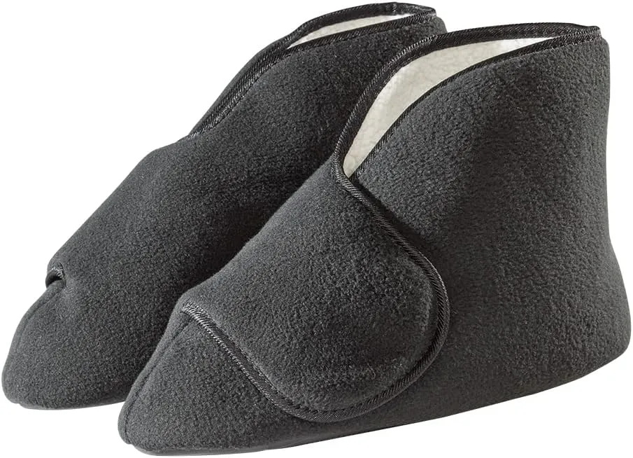 Silvert's Adaptive Clothing & Footwear Men’s & Women’s Extra Wide Soft Fleece Diabetic Bootie Slippers for Seniors
