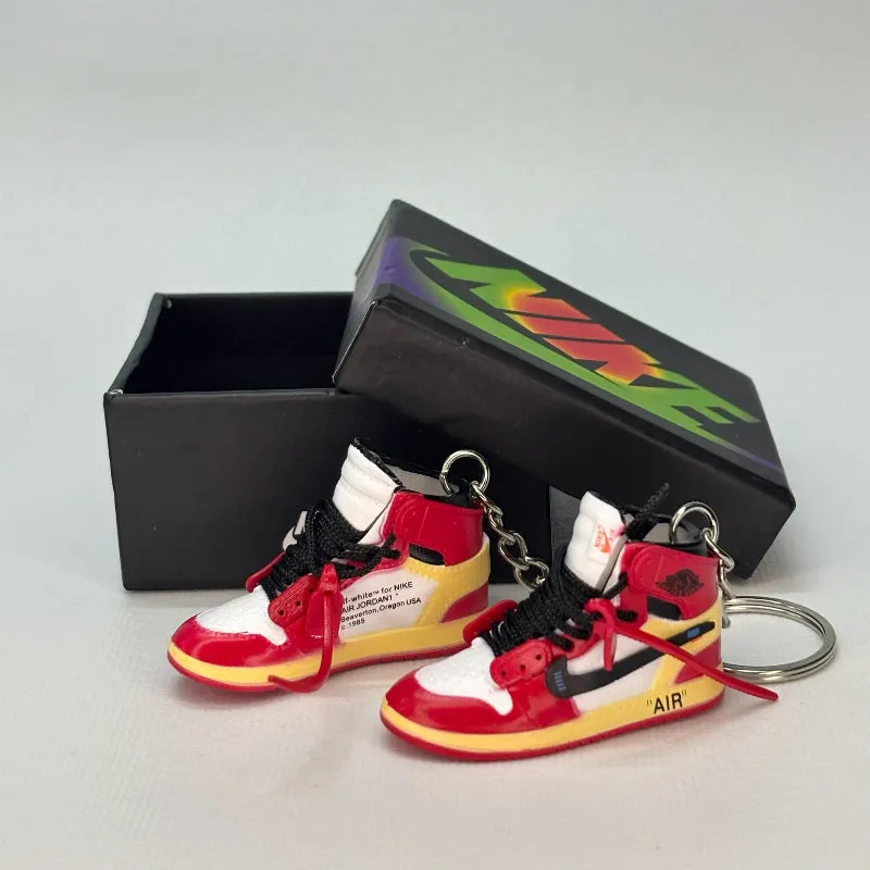Single Sneaker Keychain - AJ1 Chicago Off-White High With Box