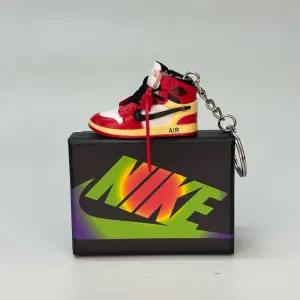 Single Sneaker Keychain - AJ1 Chicago Off-White High With Box