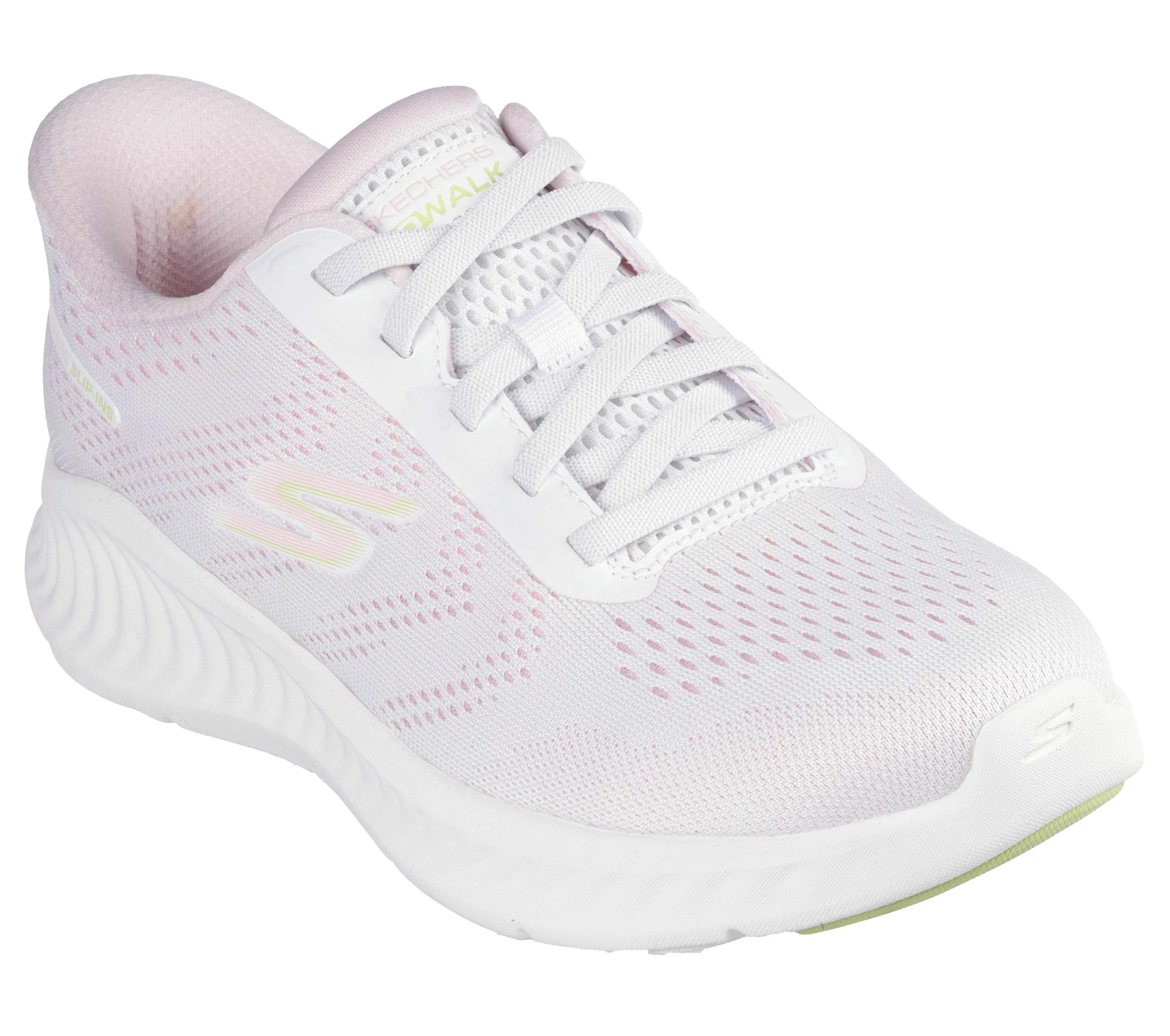 SKECHERS - 125643 GO WALK NOW-KHLOE SLIP-IN MESH BUNGEE TRAINER - PINK
