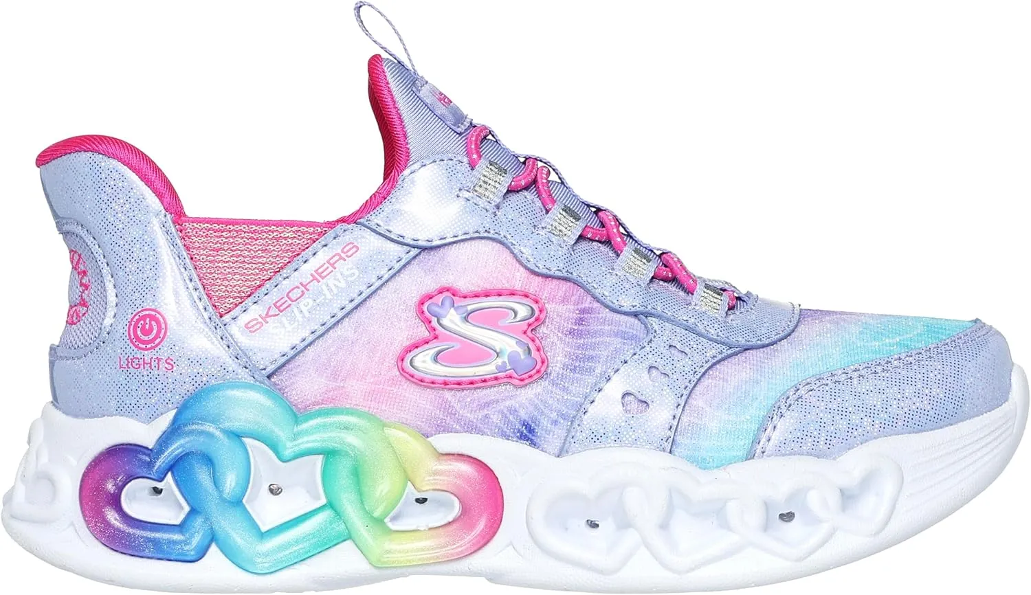 Skechers Girls' Infinite Heart Lights eternal Shimmer