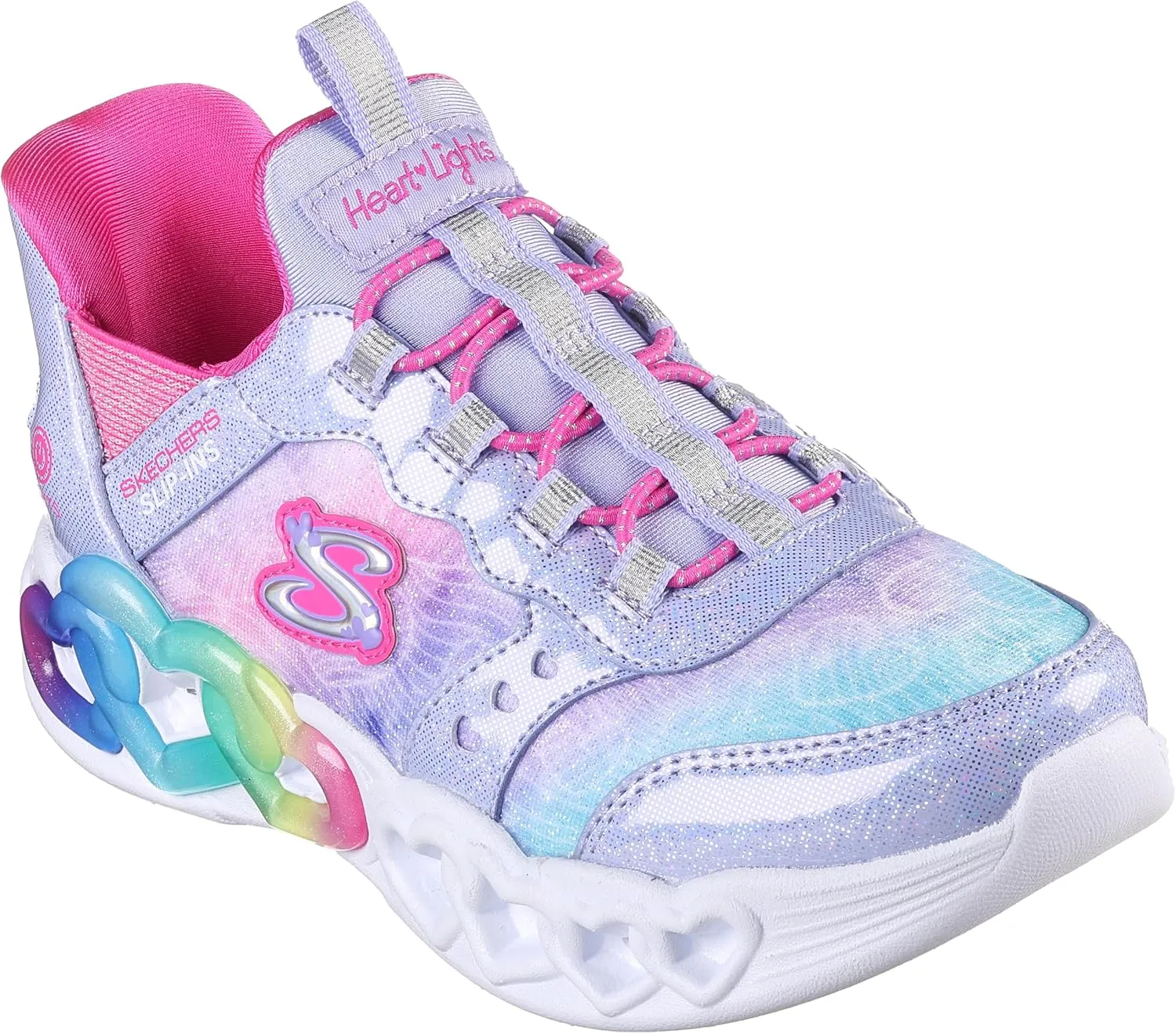 Skechers Girls' Infinite Heart Lights eternal Shimmer