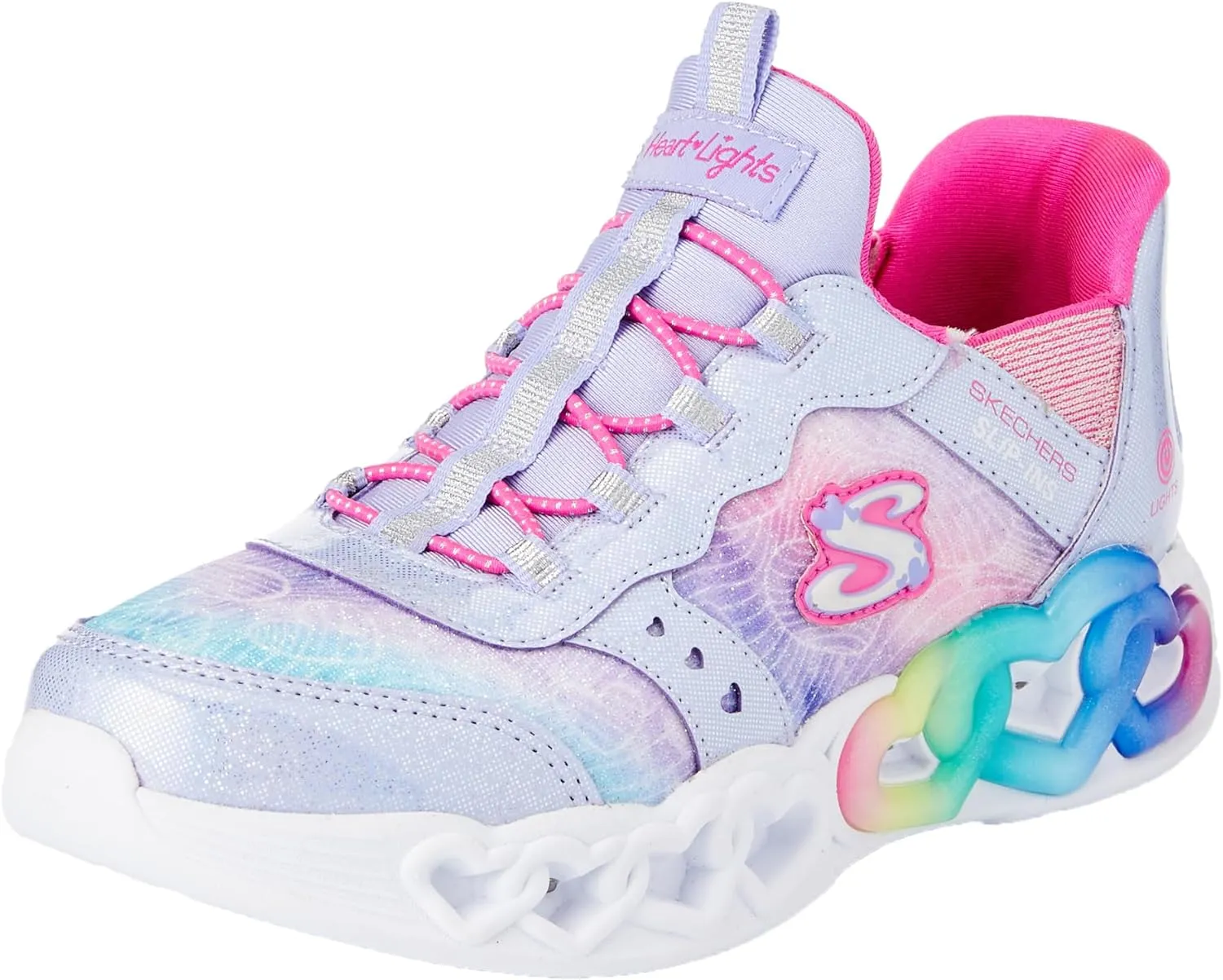 Skechers Girls' Infinite Heart Lights eternal Shimmer