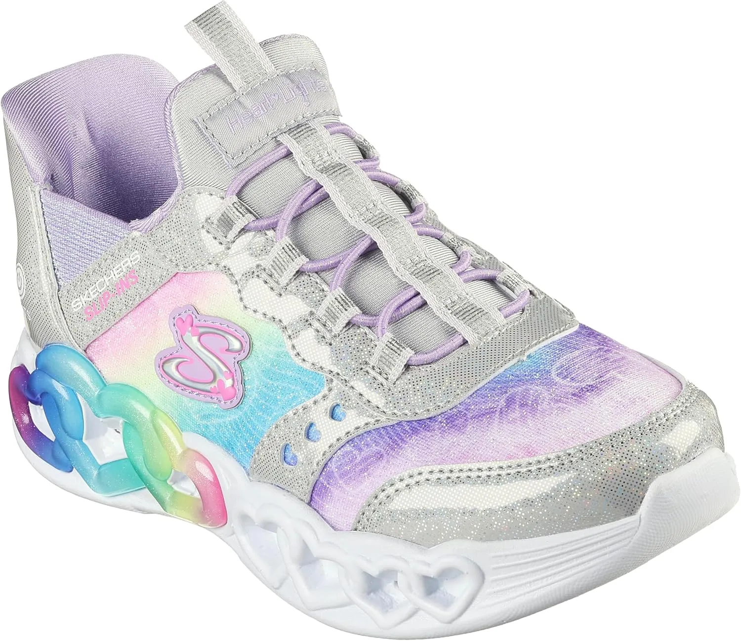 Skechers Girls' Infinite Heart Lights eternal Shimmer