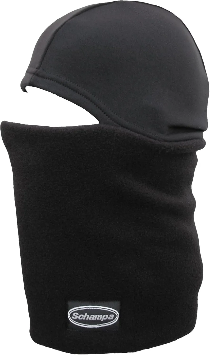 Skull Gaiter Double Layer Fleece Neck Gaiter with WarmSkin Skullcap Attached (Black, One Size)
