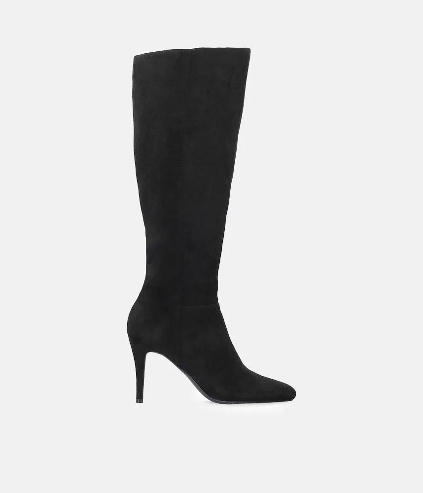 Sky High Black Stiletto Heel Long Boots