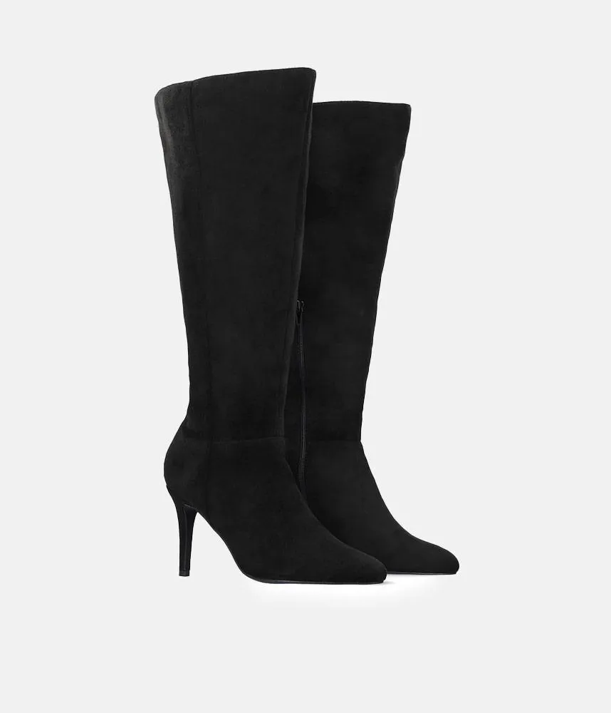 Sky High Black Stiletto Heel Long Boots