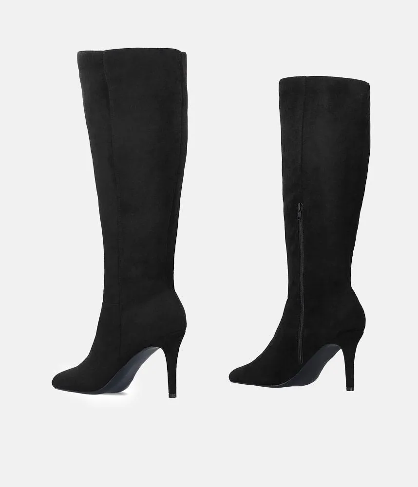 Sky High Black Stiletto Heel Long Boots
