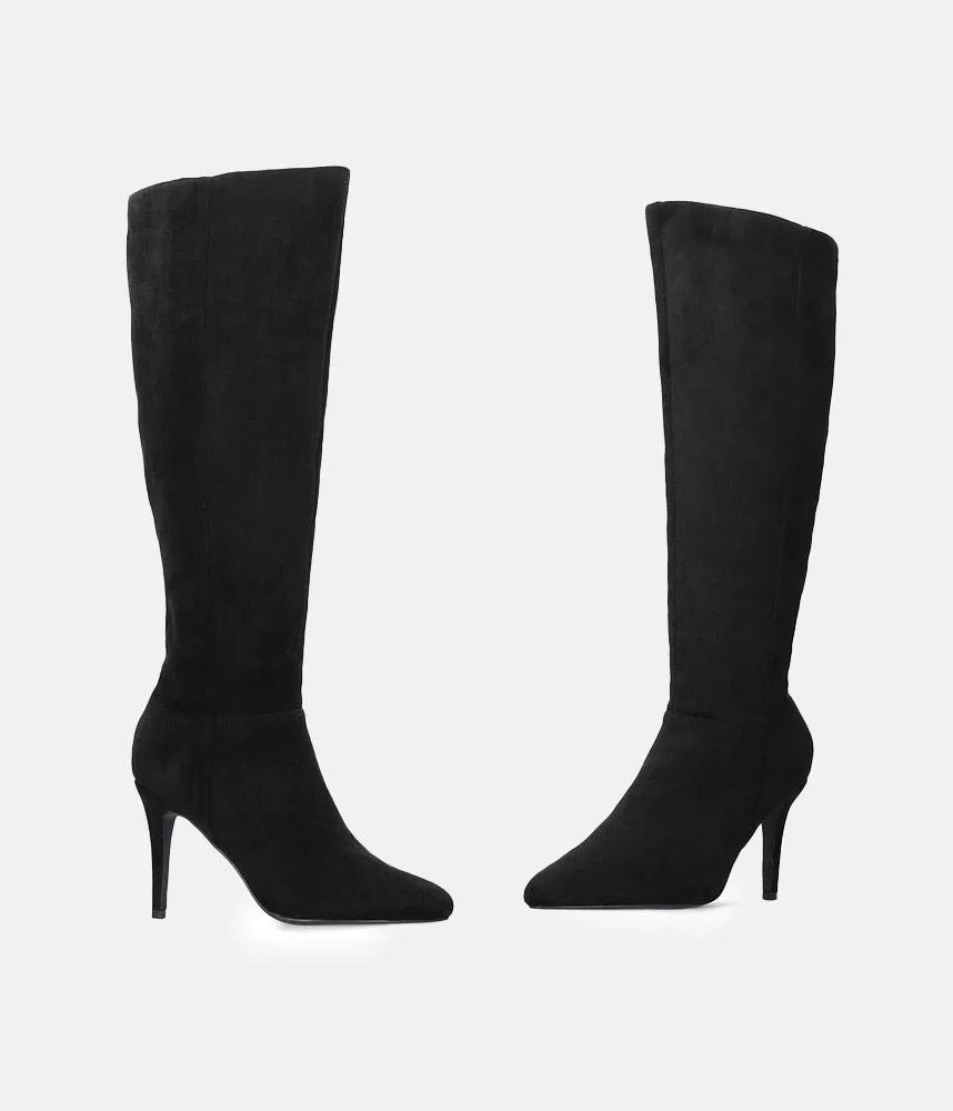 Sky High Black Stiletto Heel Long Boots