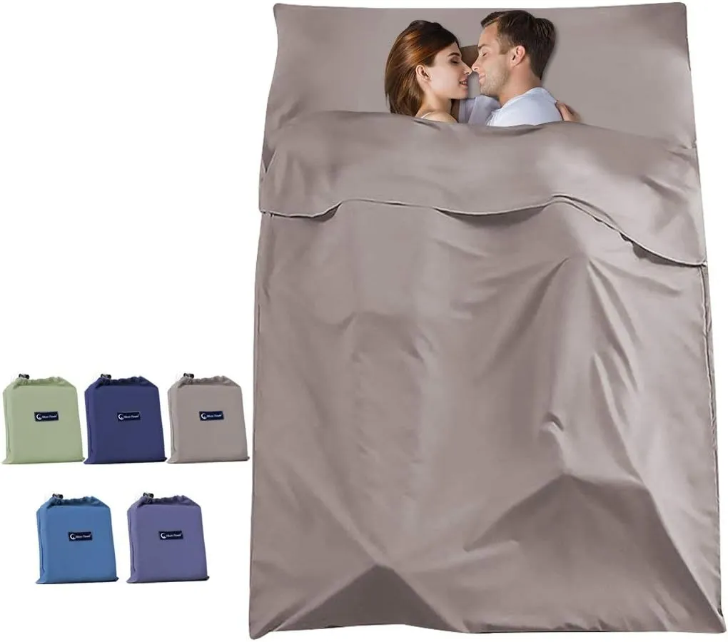 Sleeping Bag Liners Lightweight Travel Camping Sheet Sleep Bag Liner Adults Lightweight Warm Weather Hotel Compact Portable Sleeping Sack Indoor Outdoor Hostels Traveling Backpacking Hiking Blankets
