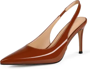 Slingback Heels for Women Pointed Closed Toe Stiletto Pumps Slip-On Dress Shoes Elegant Comfortable Women's Heels for Party Wedding