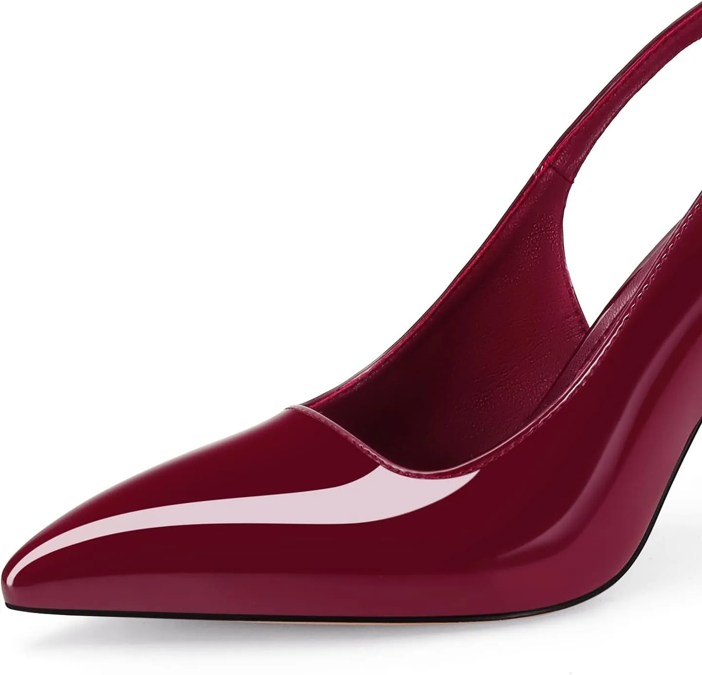 Slingback Kitten Heels for Women Pointed Toe Vintage Stiletto Sexy Pumps Buckle Straps Slip on Flare High Heeled Sandals Work Dressy Shoes