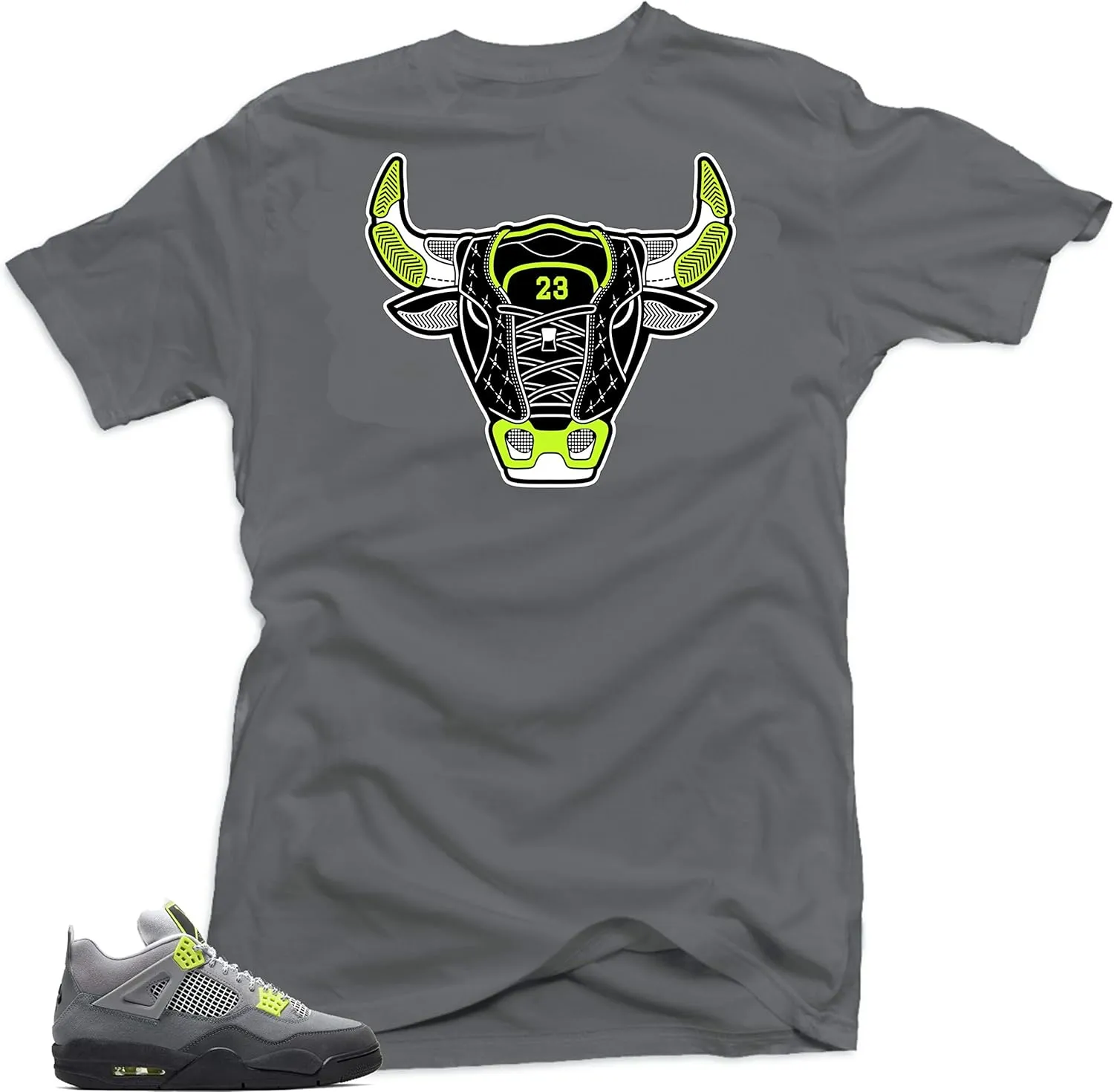 SNELOS Shirt to Match Jordan 4 Neon Match Sneaker Tee