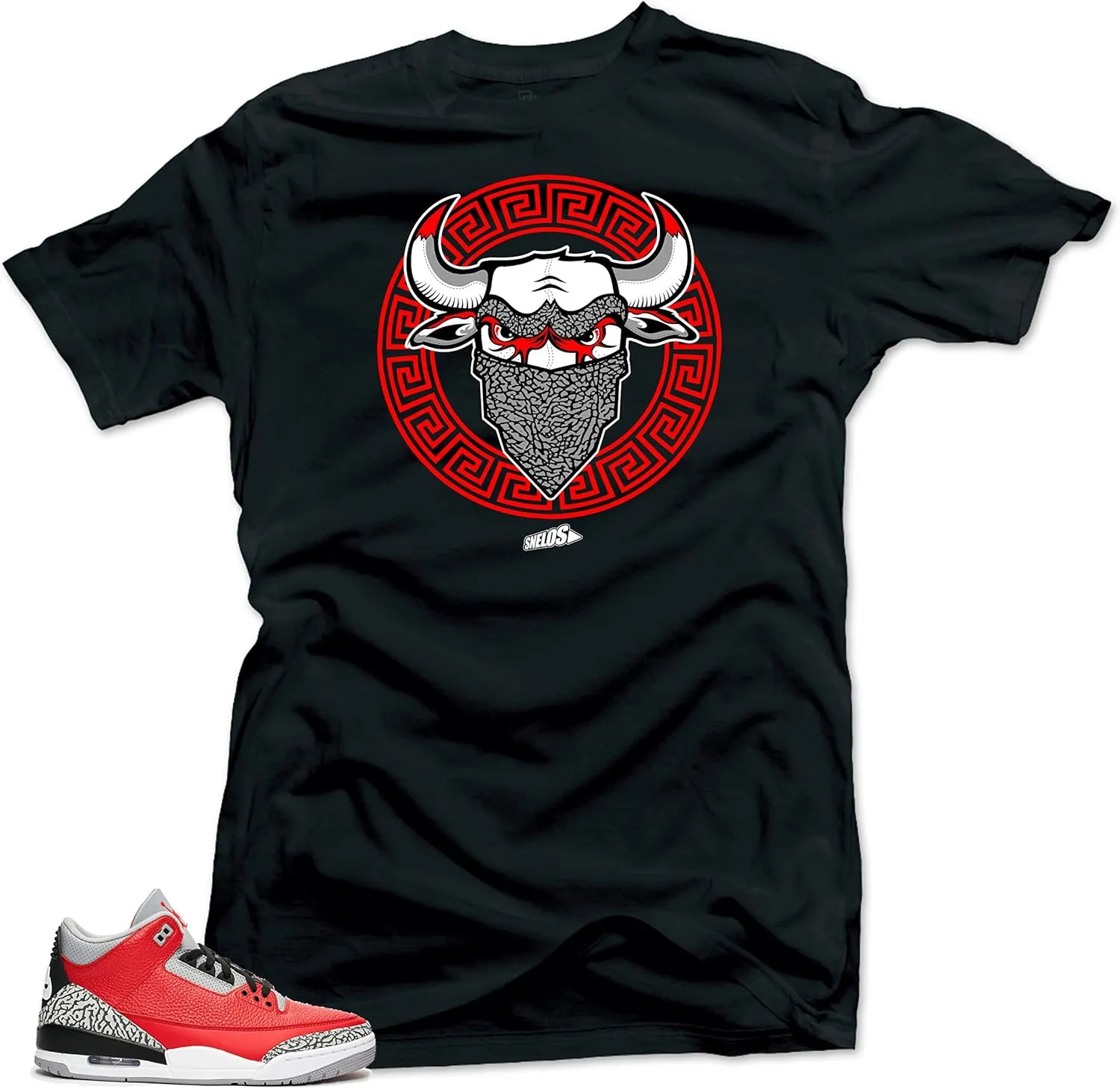 SNELOS Shirt to Match Jordan Retro 3" Red Cement 2020 Sneaker Tees