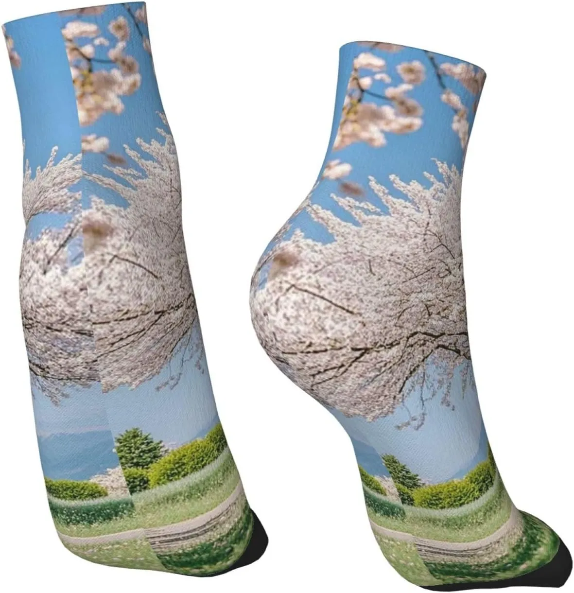 Socks for Women Men Breathable Moisture Wicking Boot Socks Cherry Blossoms Tree Warm Calf Socks