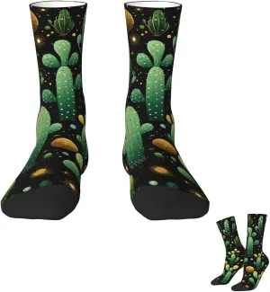 Socks for Women Men Many Cacti Boot Socks Breathable Warm Calf Socks for Hiking Work