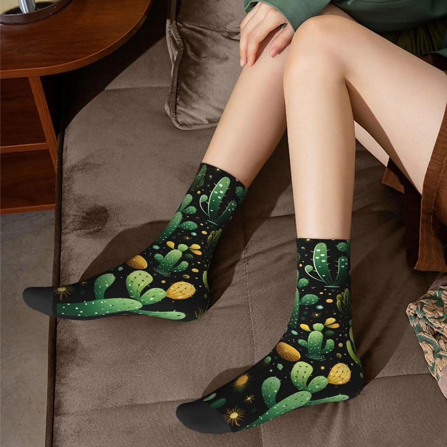 Socks for Women Men Many Cacti Boot Socks Breathable Warm Calf Socks for Hiking Work