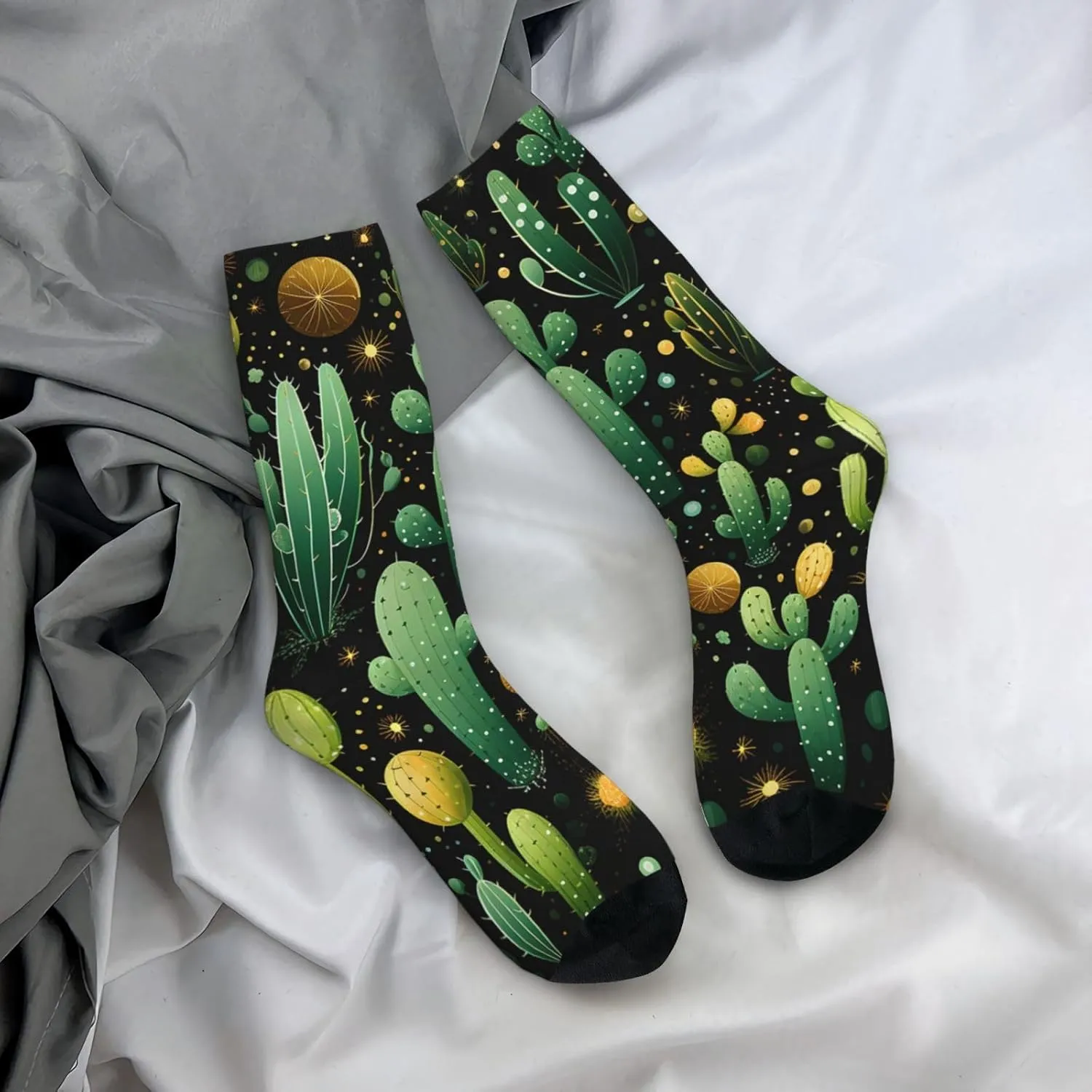 Socks for Women Men Many Cacti Boot Socks Breathable Warm Calf Socks for Hiking Work