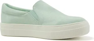 Soda Flat Women Shoes Slip On Loafers Casual Sneakers Memory Foam Insoles Hidden Platform/Flatform Round Toe Hike-G Green Light Mint 6