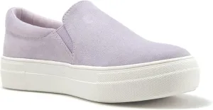 Soda Flat Women Shoes Slip On Loafers Casual Sneakers Memory Foam Insoles Hidden Platform/Flatform Round Toe Hike-G Light Purple Lavender 9