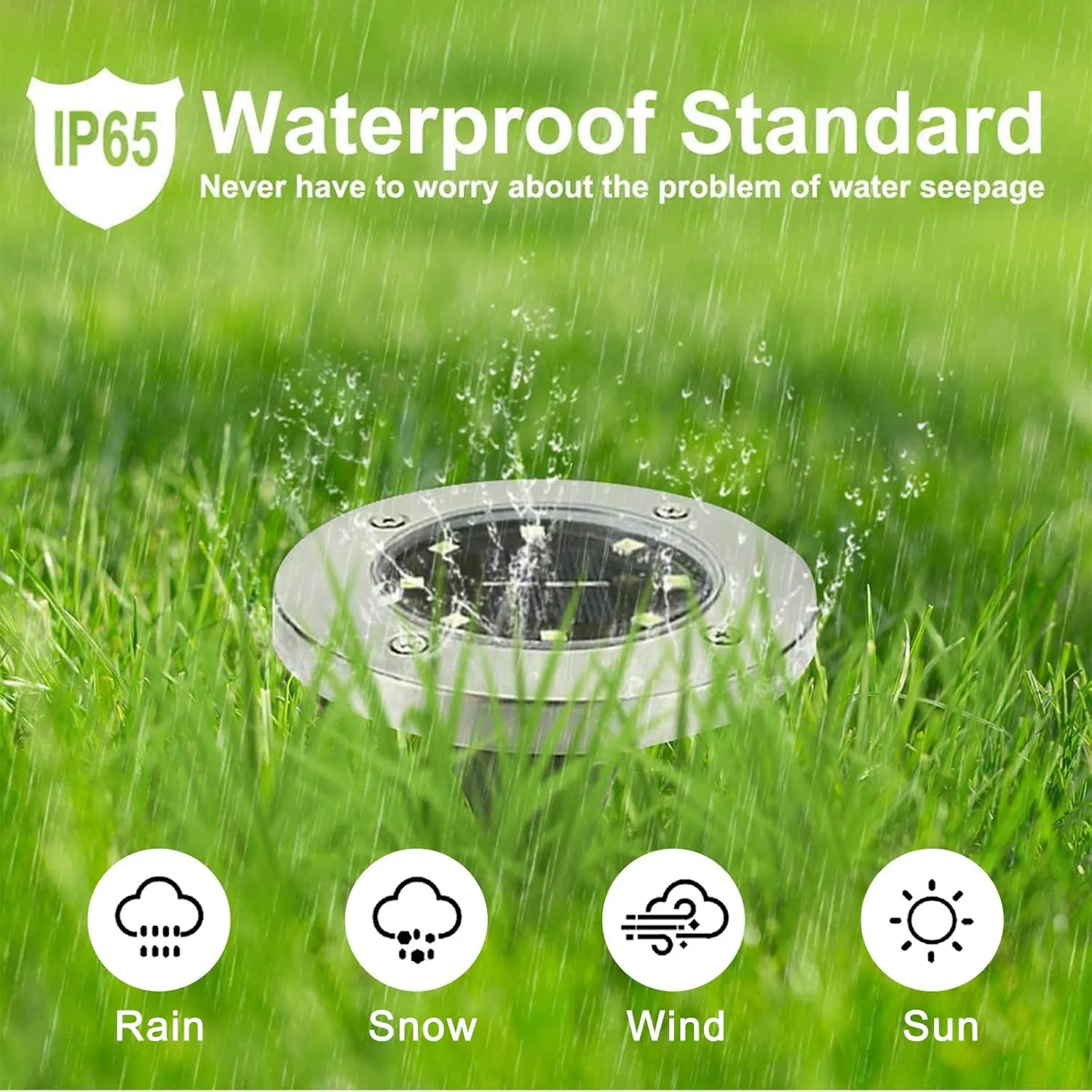Solar Ground Light, Waterproof Solar Garden Light, Upgraded Outdoor Garden Waterproof Bright in-Ground Lights, Landscape Lights for Pathway,Yard,Deck,Lawn,Patio,Walkway (8 Pack Warm Light)