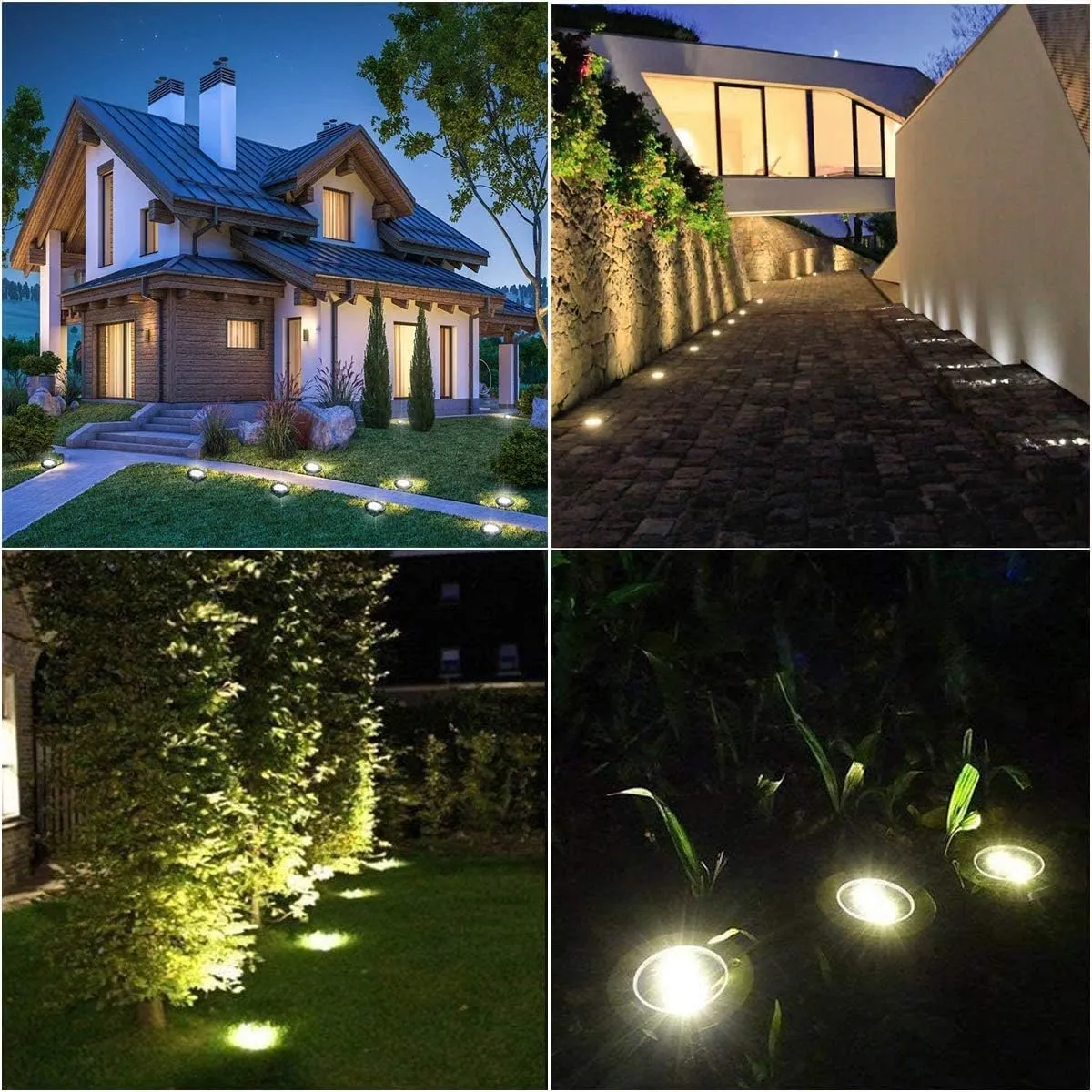 Solar Ground Light, Waterproof Solar Garden Light, Upgraded Outdoor Garden Waterproof Bright in-Ground Lights, Landscape Lights for Pathway,Yard,Deck,Lawn,Patio,Walkway (8 Pack Warm Light)