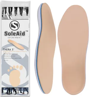 SoleAid Thera 3, 3-Layer Diabetic Insoles - Light Weight, Soft, Anti-Friction, Shock Absorbing Therapeutic Foot Support