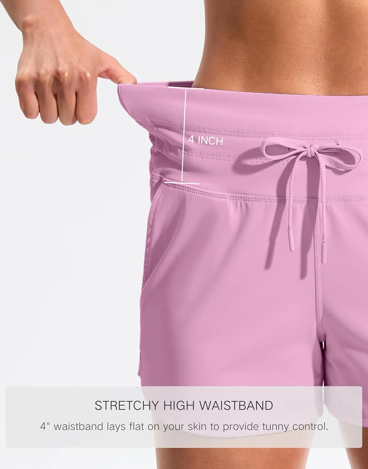 Soothfeel Women's Athletic Running Shorts with Pockets 3.5" Quick Dry High Waisted Workout Active Gym Shorts for Women
