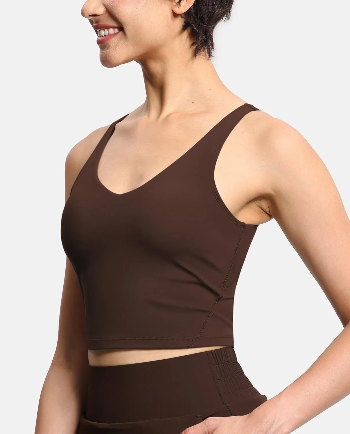 Sports Bra for Women Longline Yoga Bra Double-Layer Crop Tank Tops Quick-Dry Breathable Running Gym Fitness Tops