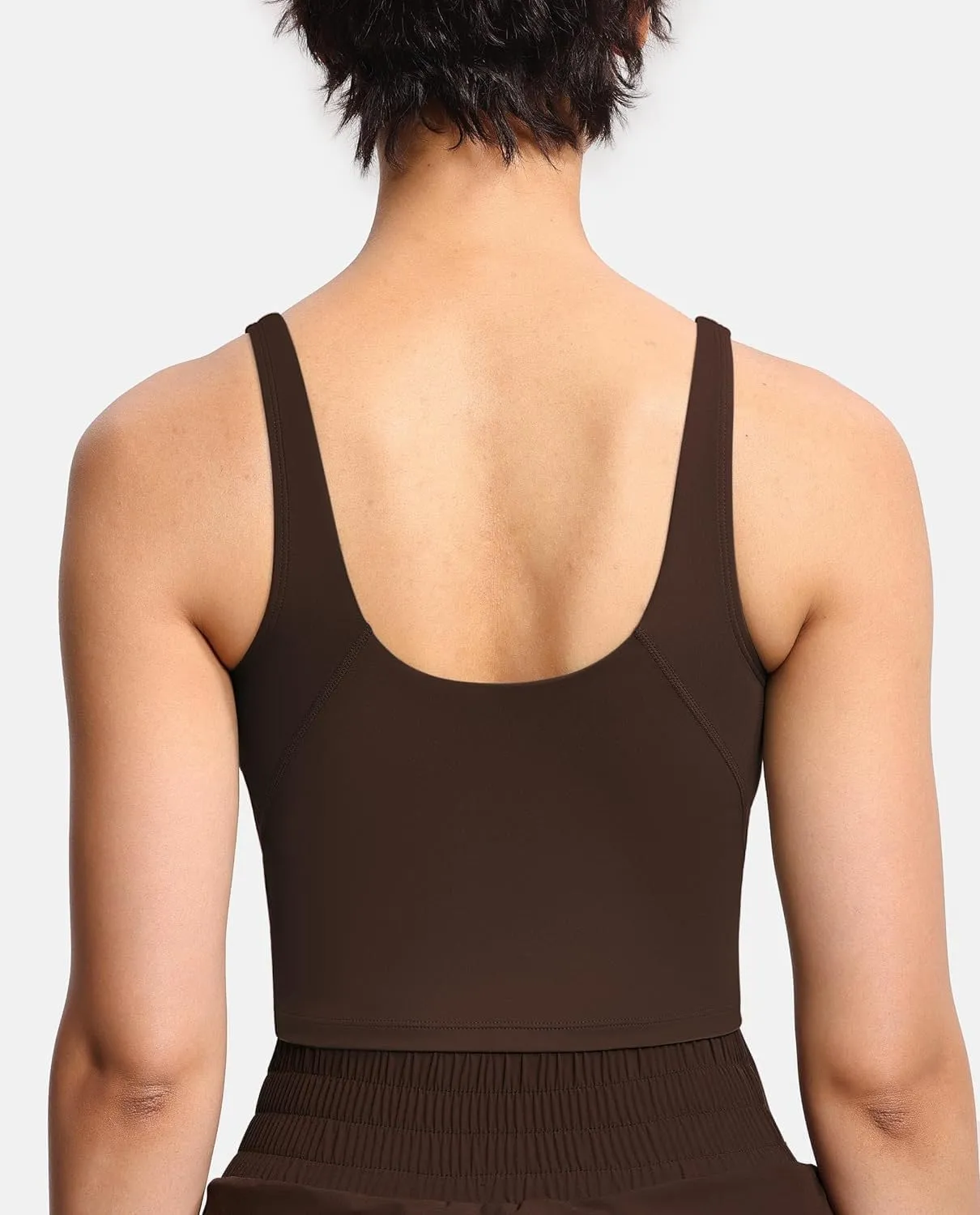 Sports Bra for Women Longline Yoga Bra Double-Layer Crop Tank Tops Quick-Dry Breathable Running Gym Fitness Tops