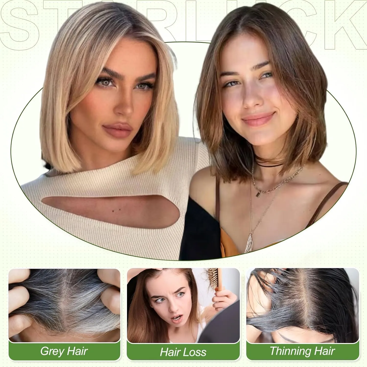 starluck Real Human Hair Toppers for Women, 130% Density, Silk Base Three Clips, No Bangs, Ombre Light Blonde (14inch)