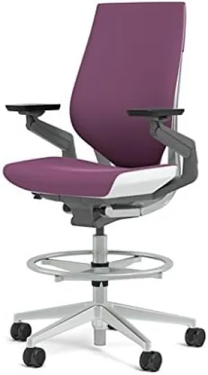 Steelcase Gesture 442 Stool Chair - Cogent: Connect Concord Fabric, Shell Back, Light on Light Frame