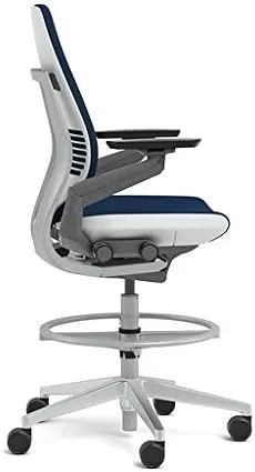 Steelcase Gesture 442 Stool Chair - Cogent: Connect Concord Fabric, Shell Back, Light on Light Frame