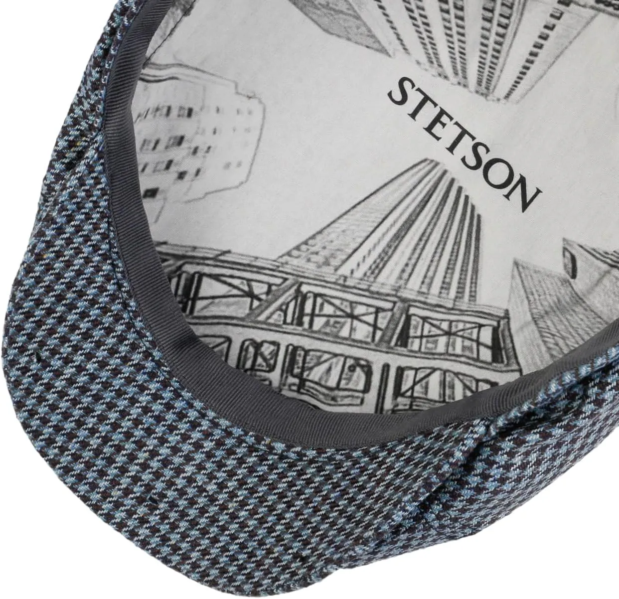 Stetson Silk Houndstooth Flat Cap Men - Made in The EU