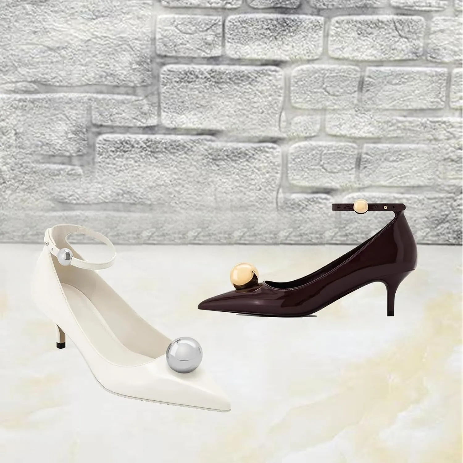 Stiletto High Heels,Women's Elegant Pointed Shoes,Pearl Decoration,Comfortable Party Shoes,Suitable for All Kinds of Wear