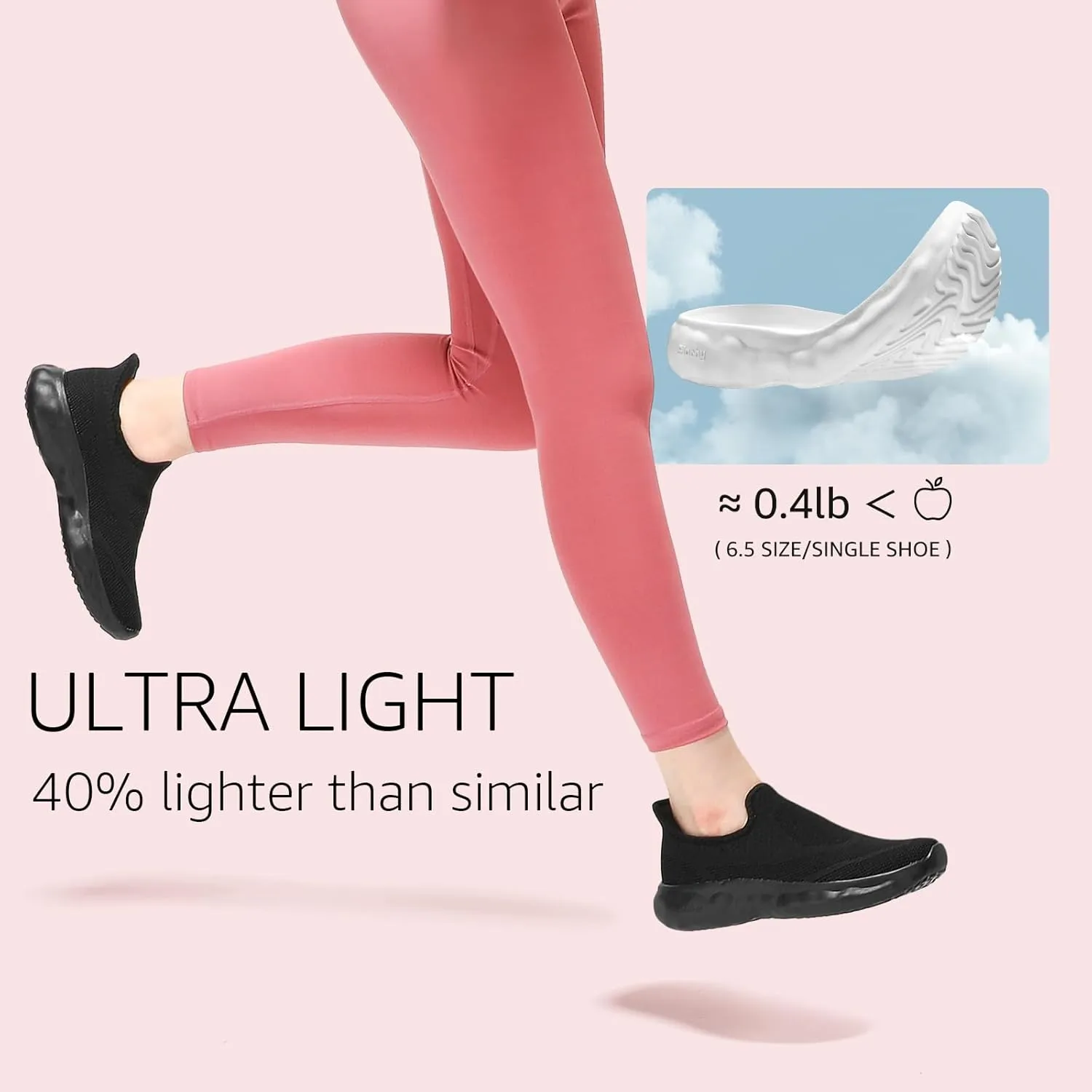 STQ Womens Slip on Sneakers Cloud-Like Sole Maternity Walking Shoes