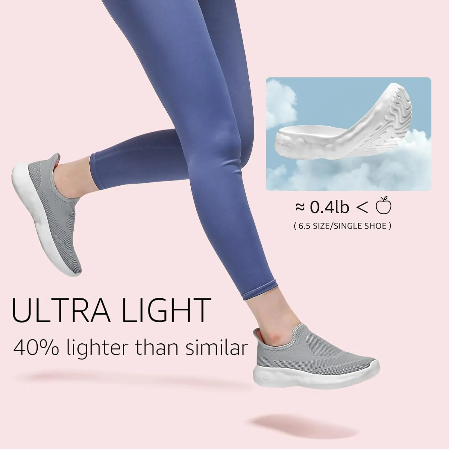 STQ Womens Slip on Sneakers Cloud-Like Sole Maternity Walking Shoes