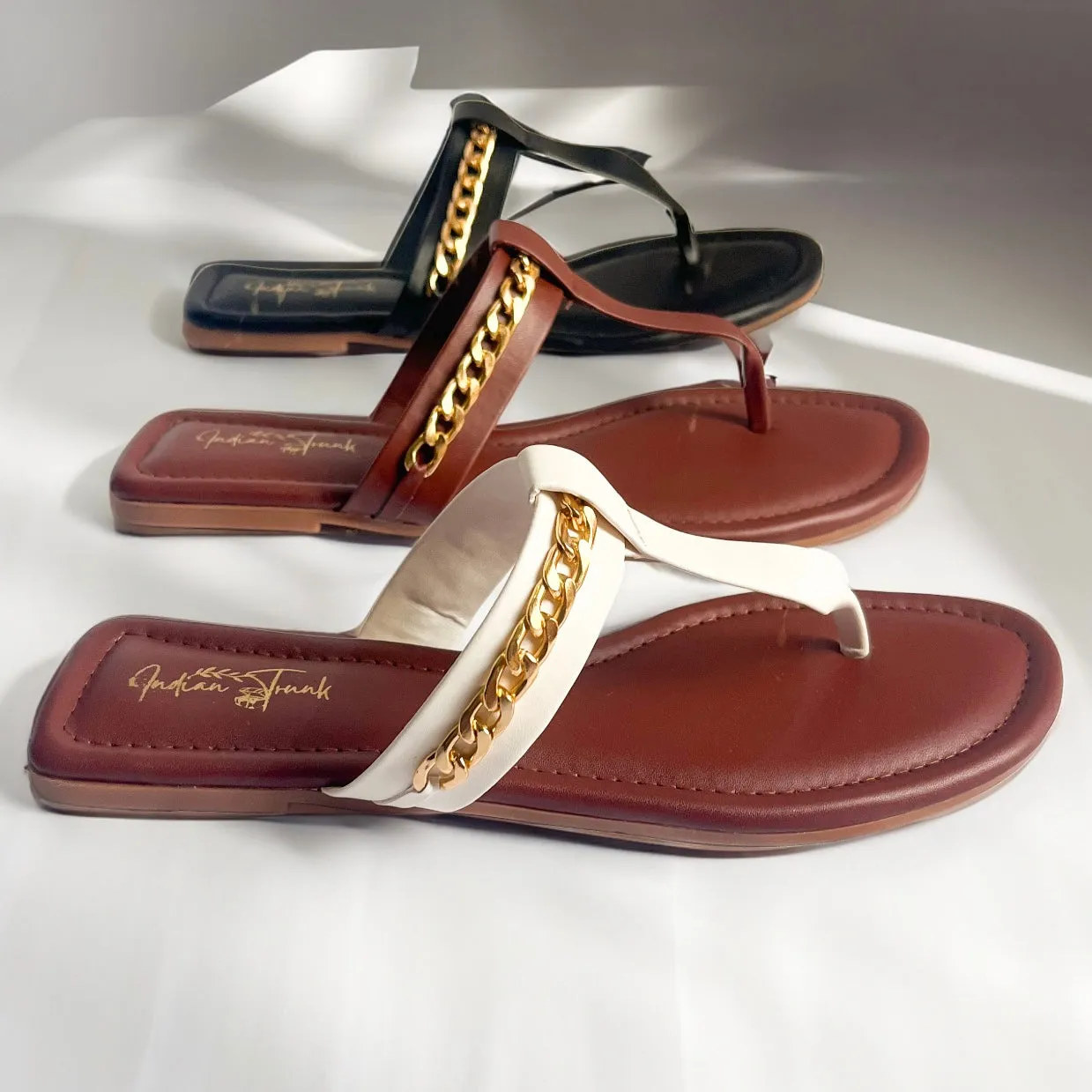 Style Glide T Strap Flats- Classic White