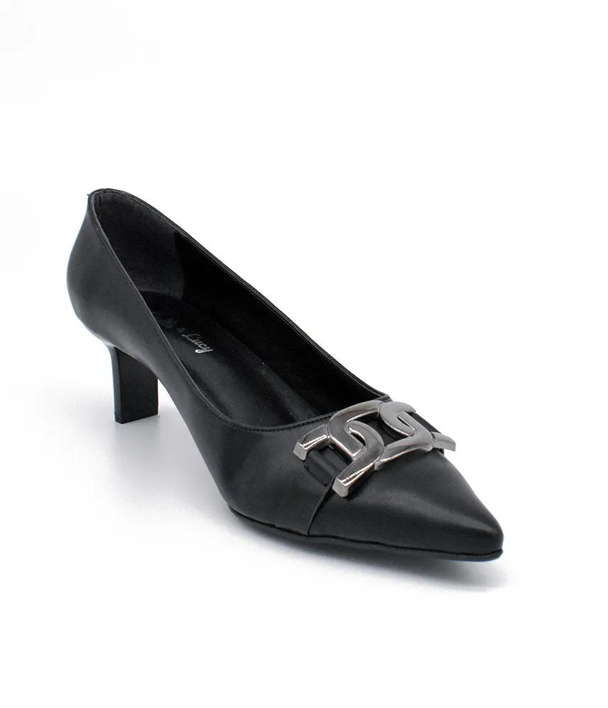 Stylish Black Link Heels