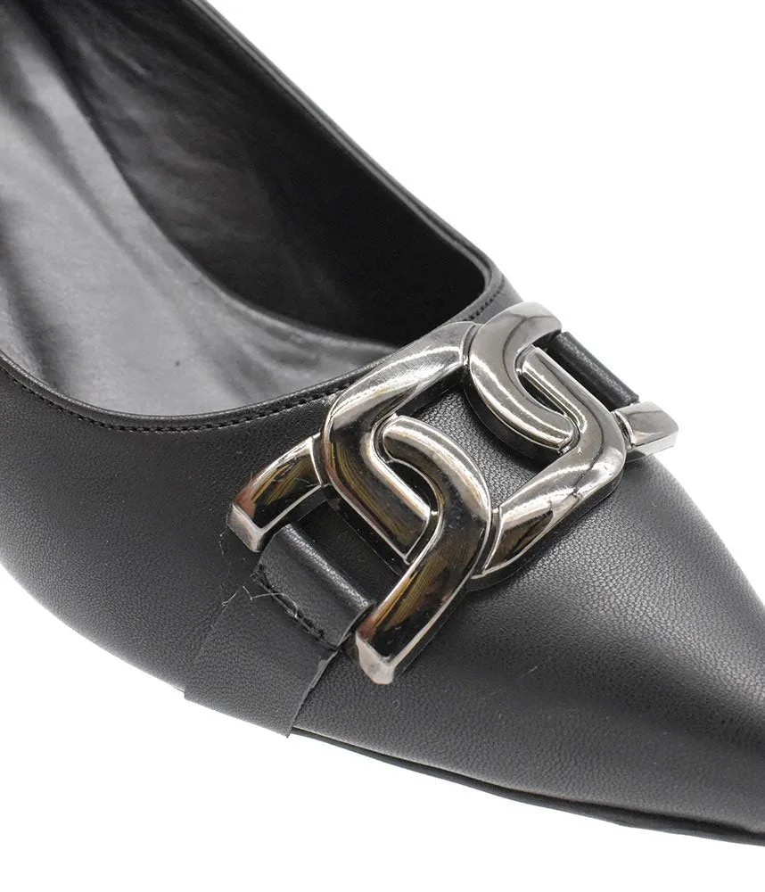 Stylish Black Link Heels