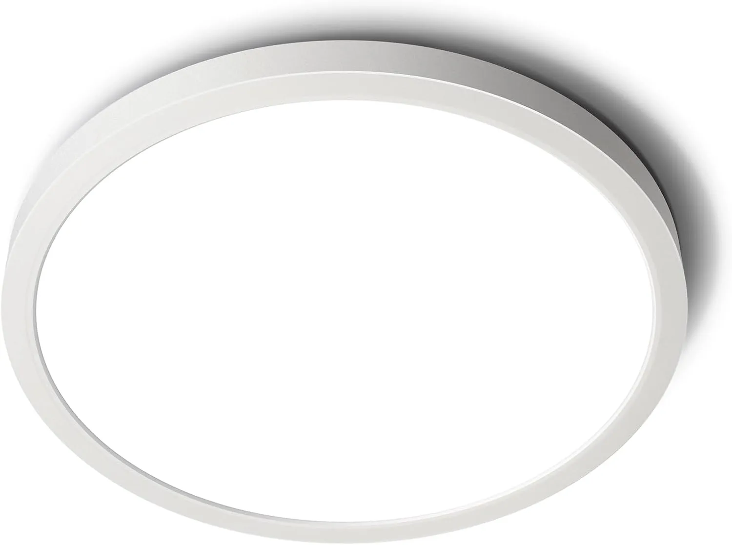 SunRider LED Flush Mount Ceiling Light Fixture, 5000K Daylight White, 2400LM, 12 Inch 24W White Round Flat Bedroom Lights, 240W Equiv. Non-Dimmable