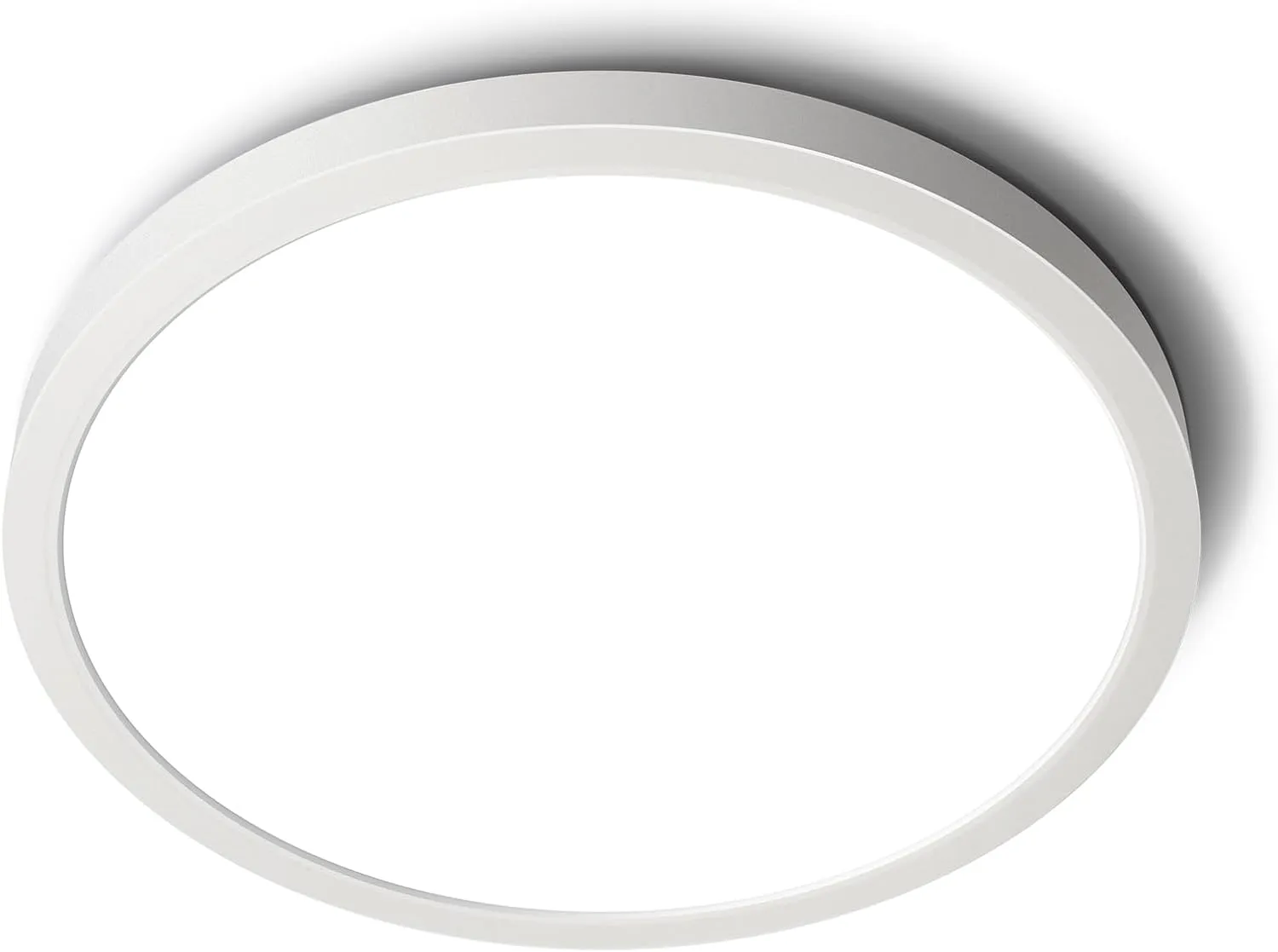 SunRider LED Flush Mount Ceiling Light Fixture, 5000K Daylight White, 2400LM, 12 Inch 24W White Round Flat Bedroom Lights, 240W Equiv. Non-Dimmable