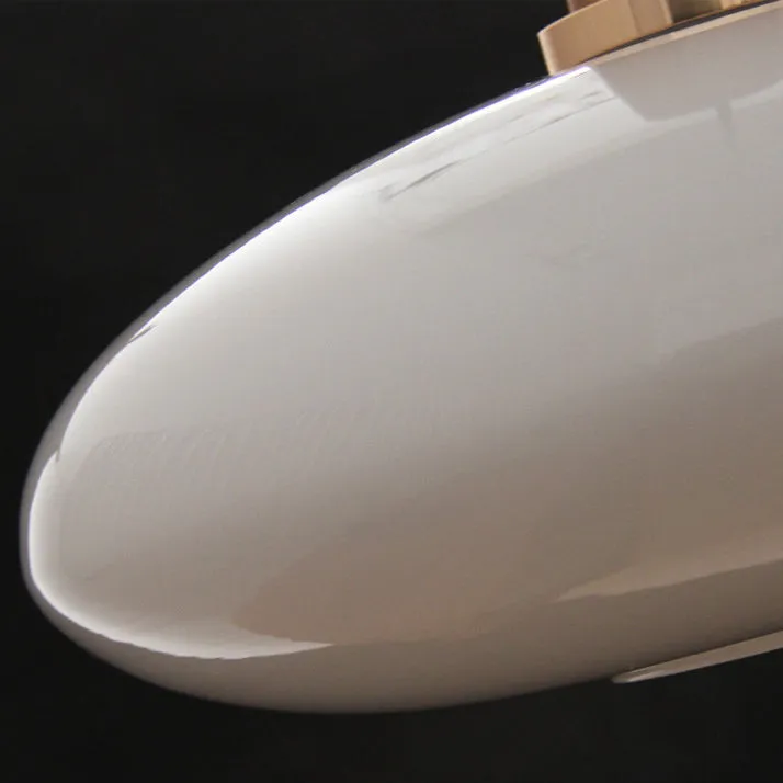 Taavita Milky White Glass Flat Round 1-Light Pendant Lamp