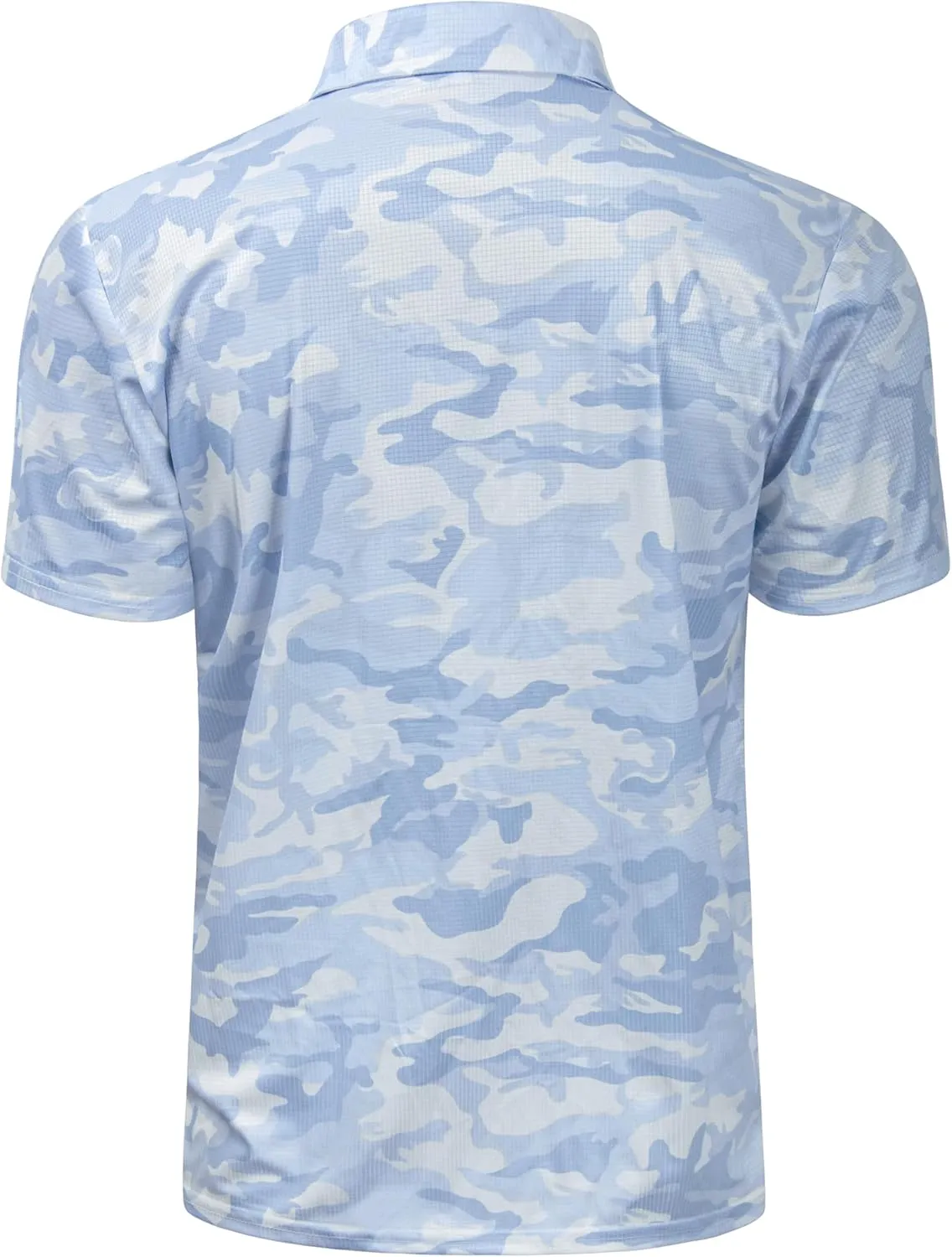 TAPULCO Mens Quick Dry Polo Shirts Camouflage Pattern Performance Athletic Lightweight Breathable Casual Golf Tshirts