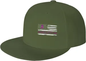 Testicular Cancer Believe American Flag Purple Ribbon Fashion Flat Cap Adujstable Men Women Baseball Caps Outdoor