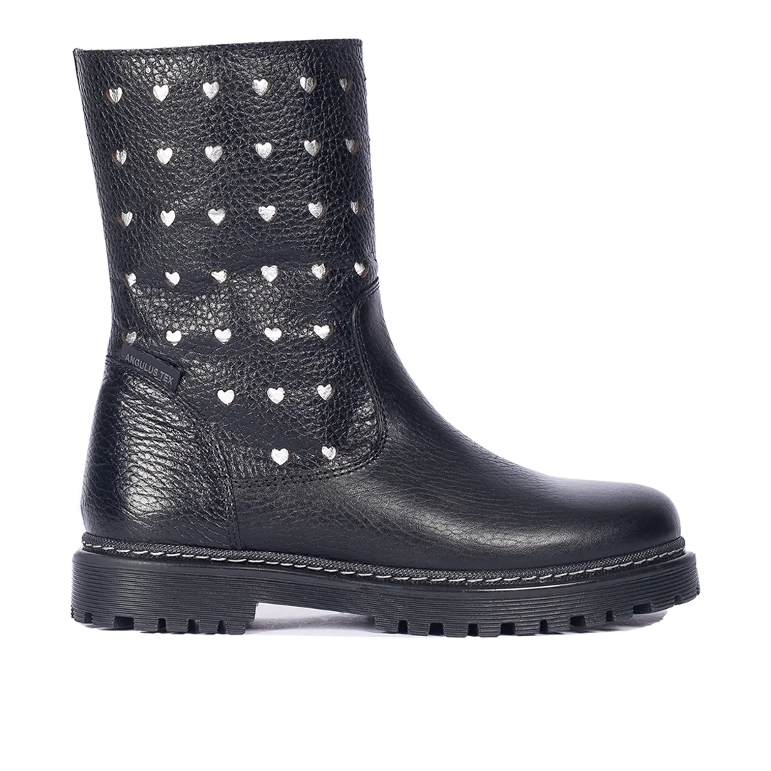 TEX-boot with perforated silver hearts
