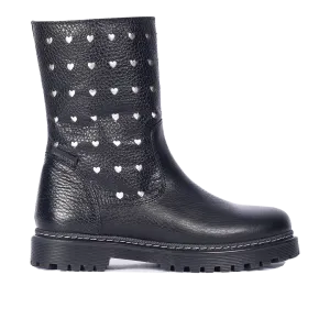 TEX-boot with perforated silver hearts