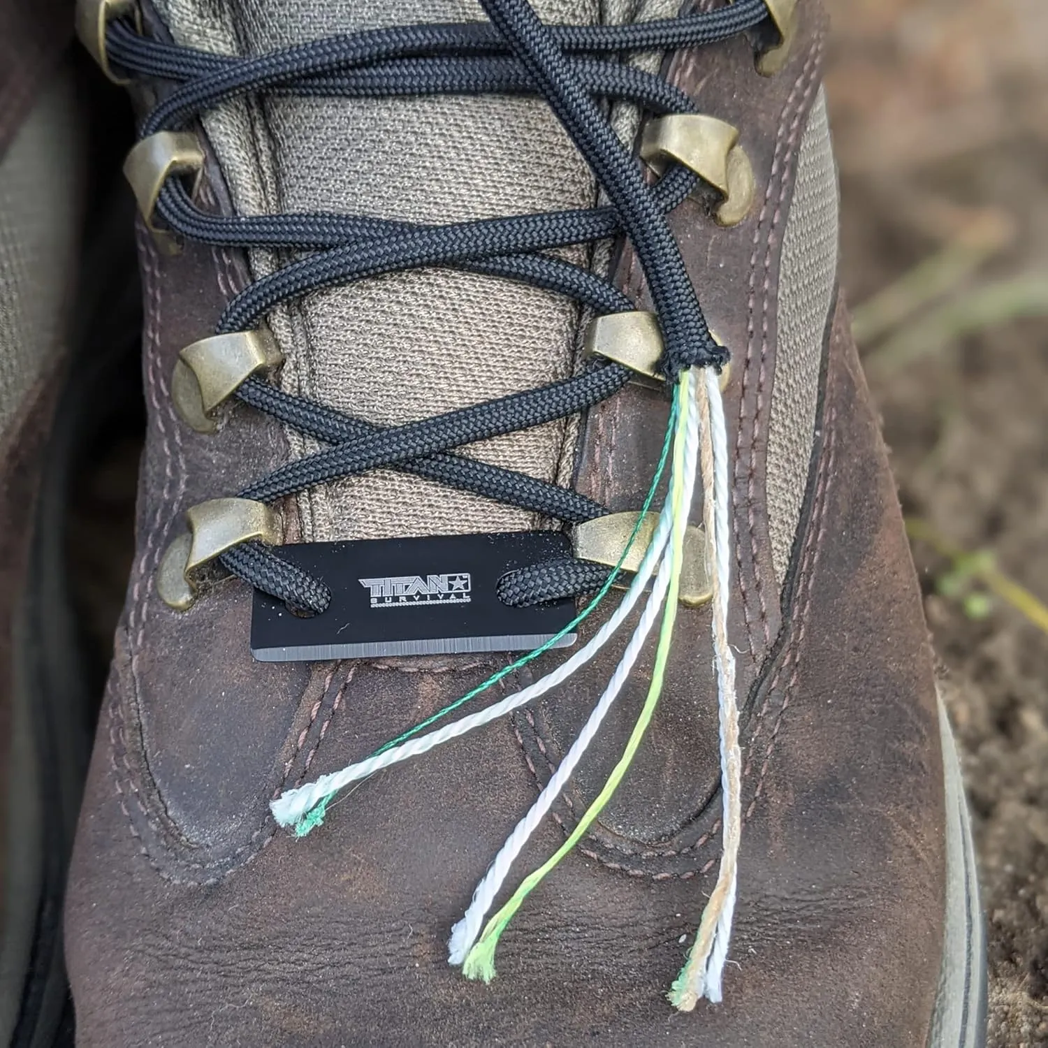 TITAN Survival Boot Laces Heavy Duty for Outdoor & Tactical Use - Patented SurvivorCord XT Paracord Shoe Laces