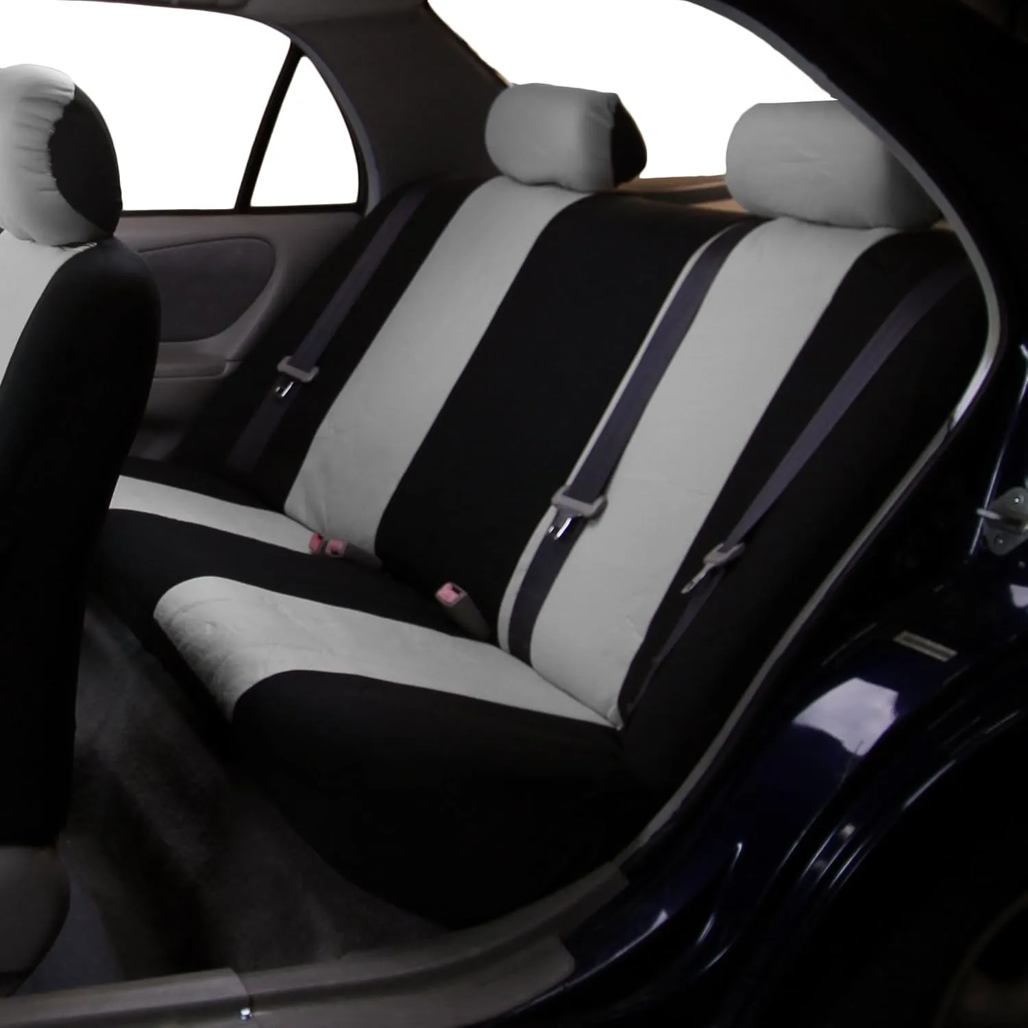 TLH Flat Cloth Seat Covers Rear, Gray Color-Universal Fit for Cars, Auto, Trucks, SUV