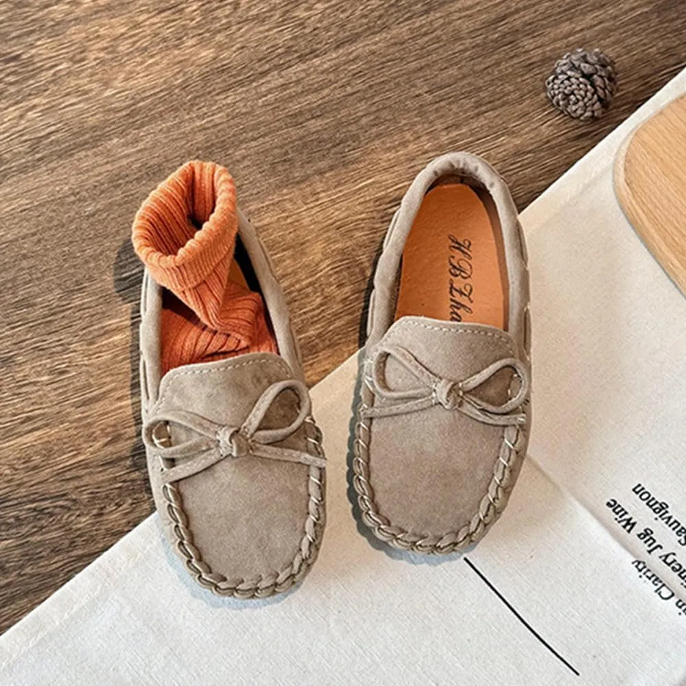 Toddler Boys Girls Loafer Shoes Soft Suede Leather Slip On Moccasin Flat Boat Dress Shoes School Daily Walking Shoes